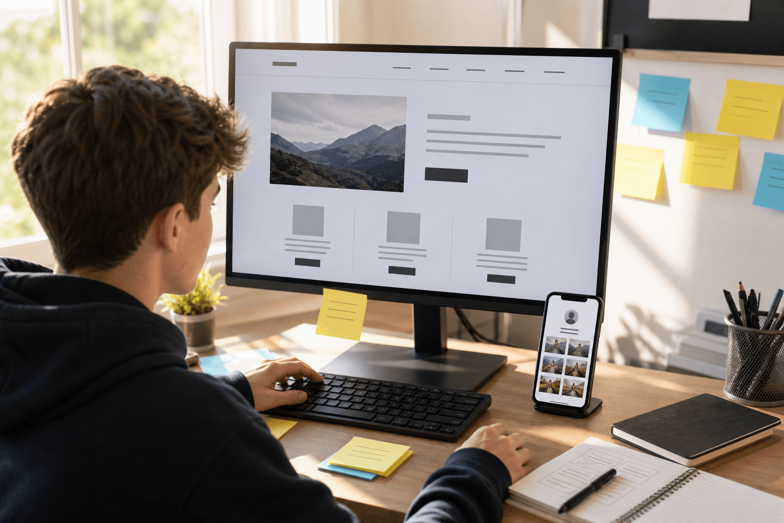 A young builder setting up an online presence